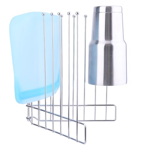 Foldable Bottle Drying Rack, Reusable Storage Bag Drying Rack, SUS 304 Stainless Steel Dryer Stand for Water Bottle Cup Mug Tumbler Cutting Board Lids