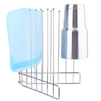 Foldable Bottle Drying Rack, Reusable Storage Bag Drying Rack, SUS 304 Stainless Steel Dryer Stand for Water Bottle Cup Mug Tumbler Cutting Board Lids