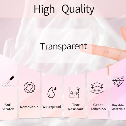 2" x 2" Square Transparent Thermal Labels Stickers, Clear Thermal Labels, Transparent Holographic Pink Direct Thermals Label, Perforation Line Design- 200 Sheets - color: Transparent Pink, size: 2 X 2