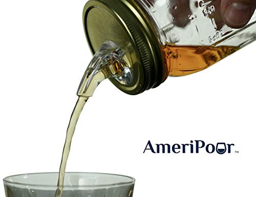 Mason Jar Pour Spouts - For Moonshine And Whiskey - Made 100% In The USA. Free Flow Mason Jar Spouts That Don't Leak - No Cracks, Just A Perfect Cocktail Pour Everytime. 2 Pack - size: Classic Regular Mouth No Flap