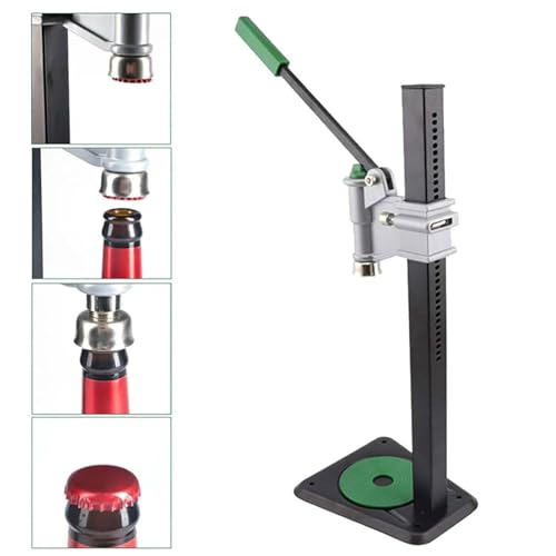 Manual Capping Machine, Bottle Capper Wine Bottle Cap Pressing Machine, Bottle Height 100-500mm, Applicable Bottle Cap 26mm-29mm, Crown Bottle Caps for Beer, Oil Bottles, Soda Drinks, Etc.