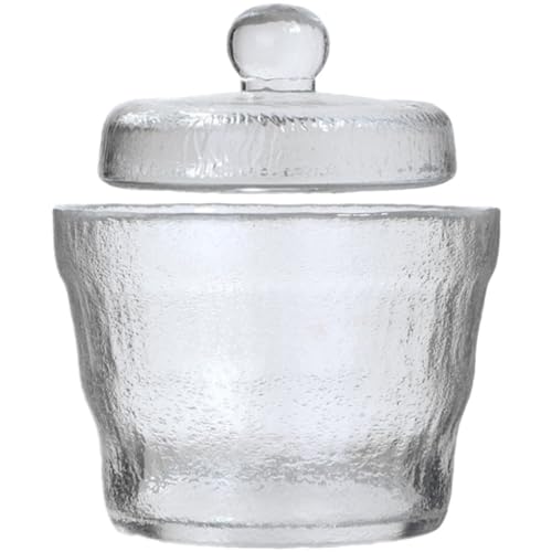 PRETYZOOM Small Glass Pickle Jar with Glass Weight - 650ml/21oz Tsukemono Maker with Heavy Duty Weight, Japanese One-Night Pickling Bowl Vegetable Fermentation for Sauerkraut, Kimchi