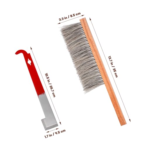 HANABASS Beehive Tool Beekeepers Kit Brush Metal Hook Beehive Cleaning Tools Complete Kit for Bee Keeping
