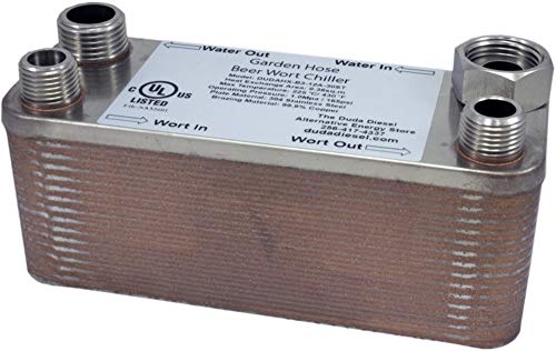 B3-12A 30 Plate Beer Wort Chiller Garden Hose x 1/2" Male NPT 7.5"x2.9"