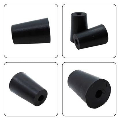 6Pcs Solid Rubber Stopper Bungs with Hole 13mm to 17mm Solid Test Tubes Bungs Stopper for Flask, Plug Holes and Test Tube(Black) - size: 13mm to 17mm