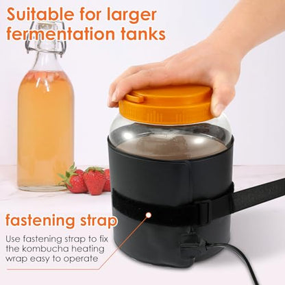 Kombucha Heating Wrap Even Heating Kombucha Jar Heater Wrap Waterproof Fermentation Heating Pad Fermentation Heater Wrap with Precise Temperature Control for Home Fermentation 5.5×20.8in