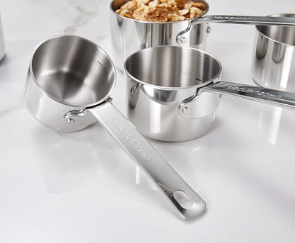 KEAWELL Premium 5-Piece Measuring Cups Set –1/4, 1/3, 1/2, 2/3, and 1 cup-18/10 Stainless Steel - Upscale, Durable, Stackable, Dishwasher Safe (Silver, 5PC Measuring Cups) - size: 5PC Measuring Cups
