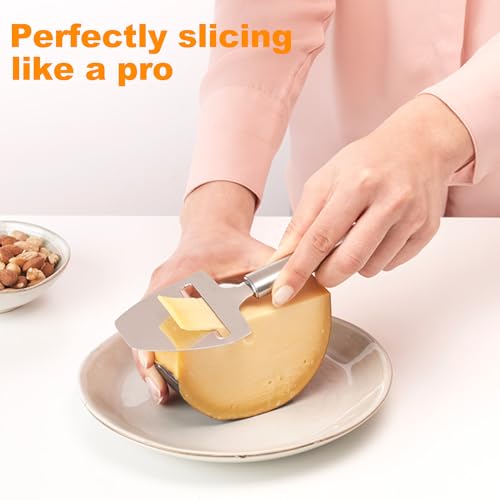 2 Pack Cheese Slicers, AITRAI Stainless Steel Wire Butter Slicer Cutter with Cheese Plane Tool for Soft, Semi-Hard, Hard Cheeses, Butter, Eggs, Fruits丨Dishwasher Safe