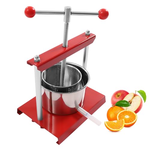 3L/0.8gal Manual Juice Press, Food Grade Stainless Steel Fruit Cheese Press Cider Apple Grape Tincture Honey Olive Oil Making Press with T-Handle for Kitchen Home Juice, Vegetable,Wine - size: 3L/0.8gal