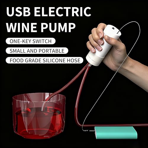 USB Electric Auto-Siphon Self-Priming Pump– Compatible with Most Home Brew Systems, Food Grade 5V Portable Transfer Pump with 6.5FT Hose, 2L/min Low Noise, Wine, Kombucha & Beverages