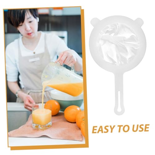 Uonlytech 2pcs Fine Mesh Strainer Filter for Kitchen Juice and Soy Milk, Plastic Food Sieve with Double Handle, Reusable Honey and Coffee Juice Filter for Home Cooking