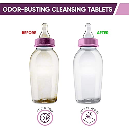 CleanHike (3) Baby Water Bottle Cleaning Tablets - (90 Pack) Natural Bottle Cleaner for Milk Bottles Tabs for Stainless Steel and Plastic Kid's Tumbler - Individually Packed