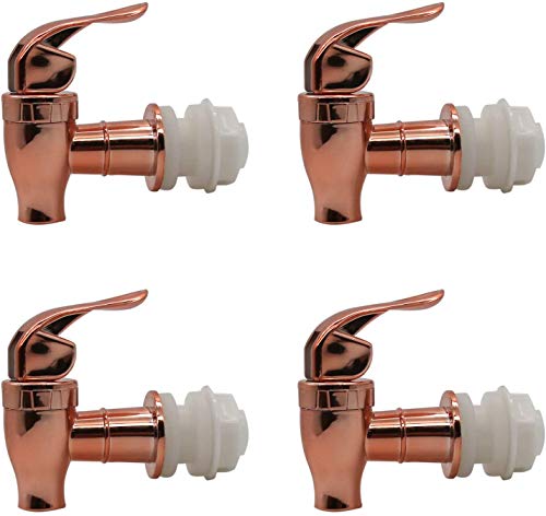 Rose Gold Beverage Dispenser Replacement Spigot, Push Style Spigot for Beverage Dispenser Carafe, Water Dispenser Replacement Faucet (4 PACK) - color: Rose Gold, size: 4