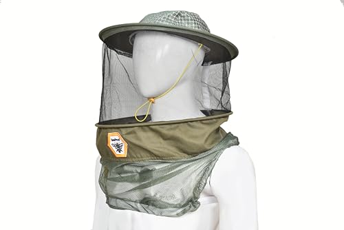 Beekeeping Veil Hat for Beekeepers 360° Protective High Visibility Mesh Breathable Ventilated Design Secure Elastic Fit (BP-105 Brown-1 Pack Veils) - color: Brown, size: 1-pack
