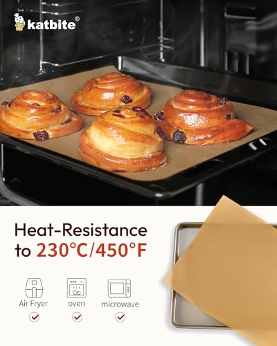 Katbite 120Pcs 8x12 inches Parchment Paper Sheets, Heavy Duty Unbleached Baking Paper, Pre-cut Parchment Paper for Baking, Air Fryer, Grilling, Steaming - color: 8“x12“-120