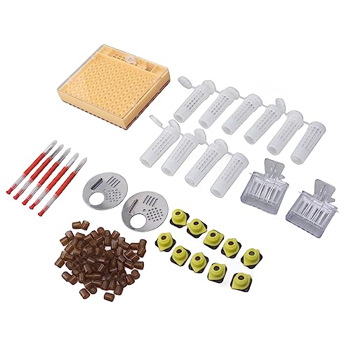 Plastic Queen Rearing System and Beekeeping Kit for Raising Queen Bees, Includes 110 Beehive Cups, 10 Queen Hunting Cups, and Other Beekeeping Tools, Designed for Beekeepers,