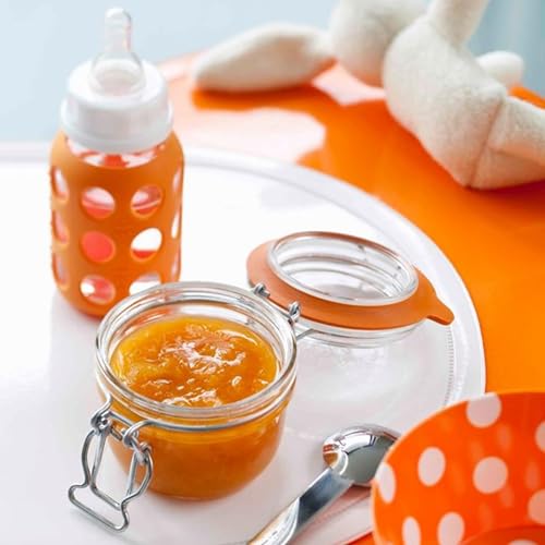 Le Parfait Super Terrine 125mL (4oz) Zero Waste Eco-Friendly Glass Canning Jars, Airtight Rubber Seal & Wire Bail Lid, BPA-Free, Water Bath Safe for Food Storage & Preserving, Made in France, 4PK - color: 125ml (Set/4)