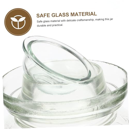 Glass Pickle Jar Set 5lb Thickened Airtight Fermentation Crock with Lid, Brush, and Tongs for Household Pickled Vegetables Storage and Sichuan Sauerkraut