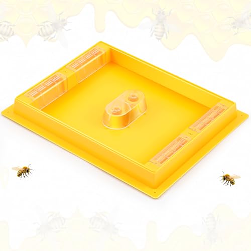 10 Frame Bee Top Feeder, Assembled Plastic Beehive Candy Board Feeder for Feeding Water or Sugar Cake to Bee Hives Beekeeping Supplies Tool Equipment 1.2 Gallon, Easy to Use