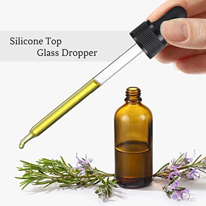 AOZITA 4 Pack, 100ml Dropper Bottles with 1 Funnel & 4 Labels - Essential Oils Bottles for Health, Personal Care & Beauty - 3.4oz Thick Dark Amber Glass Tincture Bottle with Eye Droppers, Leakproof - style: Blank Dropper