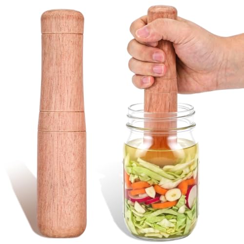 PRETYZOOM 7-Inch Wooden Kimchi Sticks Food Pounder for Mason Jar Fermentation Sauerkraut Cabbage Masher Kitchen Tool