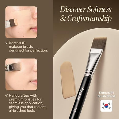 Piccasso Brush 163 Foundation Brush Soft & Dense Synthetic Bristles for Flawless Face Makeup, Perfect for Cream & Liquid Foundation - color: Dense Makeup