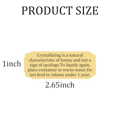 200 Pcs Honey Warning Labels 1×2.65 inch Pure Honey Crystallization Stickers for Jars,Bottles