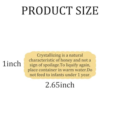 200 Pcs Honey Warning Labels 1×2.65 inch Pure Honey Crystallization Stickers for Jars,Bottles
