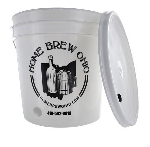 Home Brew Ohio 2 Gallon Plastic Bottling Bucket (with Hole) with Grommeted Lid