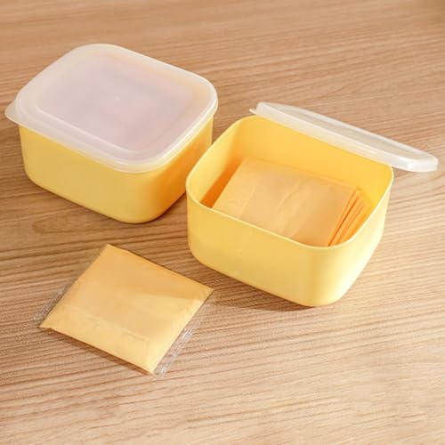 SHERCHPRY 4pcs Cheese Storage Boxes Set for Refrigerator, Airtight Sliced Cheese Keeper Containers with Lids, Household Kitchen Food Storage Organizers, Multi-size (large Small)