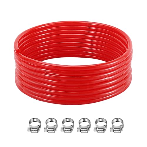 25 Feet - Hgkeke Beer CO2 Gas Line Kit Beer Gas Line Homebrew CO2 Line 5/16 CO2 Gas Tubing Red Co2 Hose keg lines for Kegerator Draft Beer Keg Coupler Co2 Dispensing Line Home Brewing Hose Kit - size: 25ft-Red Gas Line