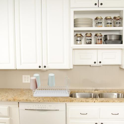DECHOUS Stainless Steel Bottle Drying Rack Cup Draining Rack Countertop Shelf with Drainboard for Water Cup Mason Jars Mugs Glass and Sports Bottle