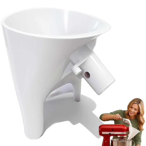Flour Funnel for KitchenAid Mixer 7Qt Food Grade BPA Free Dishwasher Safe No Mess Baking Tool Easy Pour Accessory ngredients Safely and Easily Fits 7 Quart Bowl Lift Mixers Only - color: 7 QT