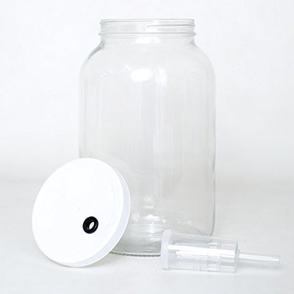 Chicago Brew Werks 1 Gallon Glass Jar Fermenter Kit - 3 Piece Airlock,
