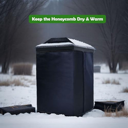 Bee Hive Wrap for Winter,3 Layers 600D Oxford Cloth Bee Box Comfort Protective Cover,Waterproof,Windproof and Coldproof Wrap,Suitable for Most Beehives of Winter Honeycomb Packaging Supplies