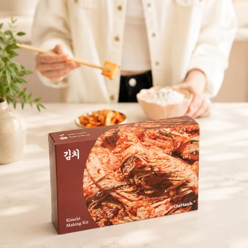 Kimchi Making Kit By OurHands - Fermentation Kit to Make Your Own Vegan Kimchi With Seaweed, Korean Pepper Flakes and Recipes