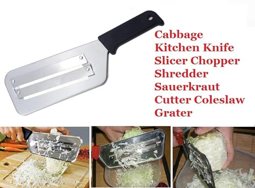 YukaBa Cabbage Kitchen Knife Slicer Chopper Shredder Sauerkraut Cutter Coleslaw Grater (Black) - color: Black