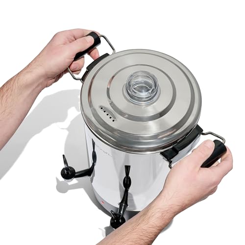 HomeCraft 45-Cup Coffee Urn and Hot Beverage Dispenser with Double Dripless Faucet, Quick-Brewing, Stainless Steel - style: 45 Cup Double Spigot