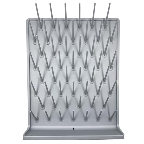 Lab Drying Rack, Grey, 52 Pegs, PP, Easy Installation | Laboratory Cabinets, Cleaning Frame, School Laboratory Utensils, Hidden Installation - color: Gray, size: 52pegs