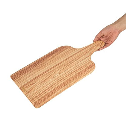 Restaurantware Cater Tek 15.8 x 9.8 Inch Charcuterie Boards 10 Faux Wood Cheese Boards - WIth Handle Stackable Paper Cardboard Charcuterie Boards Disposable For Serving At Catered Events - color: Natural, size: 15 3/4"