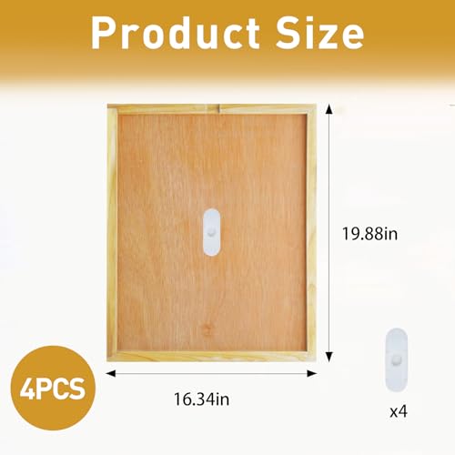 MINEHAJIME 4pcs Beehive Inner Cover for 10 Frame Hive Box,Beeswax-Coated Bee Hive Cover,Beekeeping Supplies,Bee Hive Screen Inner Cover,All eginners and Professional Beekeepers (10 Frame-4pcs) - size: 10 Frame-4pcs