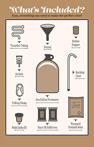 Craft A Brew Making Home Kit – Easy Brew Beginners with Ingredients and Supplies – Ultimate Wine Brewer Experience, 1 Gallon, Pinot Grigio - color: Pinot Grigio