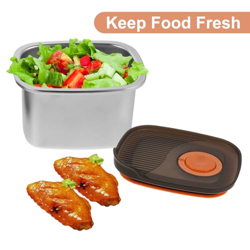 Stainless Box - 500ml Cheese Storage Container With Airtight Lid For Fridge Food Preservation And Storage - Space-Saving - size: 11.60X9.50X7.50CM