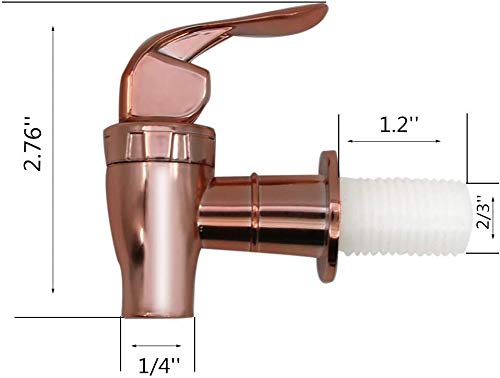 Rose Gold Beverage Dispenser Replacement Spigot, Push Style Spigot for Beverage Dispenser Carafe, Water Dispenser Replacement Faucet (2 PACK) - color: Rose Gold, size: 2