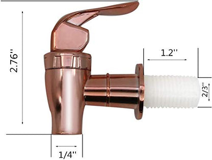 Rose Gold Beverage Dispenser Replacement Spigot, Push Style Spigot for Beverage Dispenser Carafe, Water Dispenser Replacement Faucet (2 PACK) - color: Rose Gold, size: 2