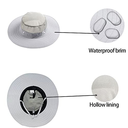 Mosquito Head net hat face Shield Fishing Cap bee Beekeeping Beekeeper Veil Hats for Men Women - color: Light Grey