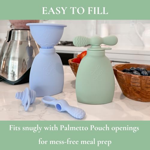 Nontoxic Silicone Funnel - Premium Food Grade - BPA & PFAS Free - Perfect for Baby Food Pouches & Breastmilk Transfer - Easy to Clean and Dishwasher Safe - Peach - color: Peach