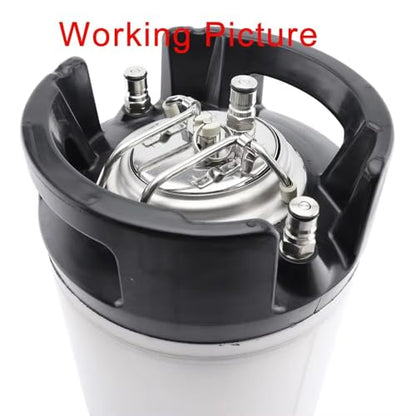 Keg Lid, Homebrew Beer Corny Keg Carbonation Lid with Ball Lock Gas Post + Hose Tube + 0.5 Micron Diffuser Stone