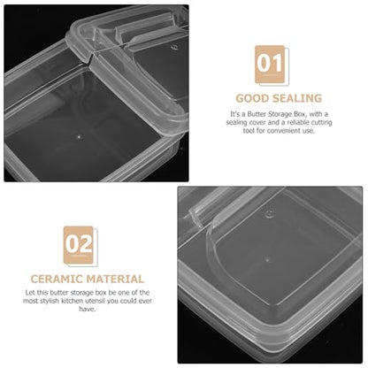 NUOBESTY 2pcs Airtight Cheese Slice Boxes for Refrigerator Food Storage Containers with Fresh-keeping Design Material Butter Dishes and Fruit Cases Prevent Odor Mixing