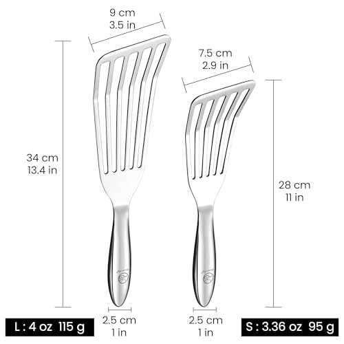 Gourmet Easy Fish Spatula Set, Ultra-Thin Edge for Easy Turning & Flipping | Stainless Steel, Kids Friendly, Ergonomic Non-Slip Grip for Secure Control, Versatile Use, Dishwasher Safe, 5-Year Warranty - color: Original